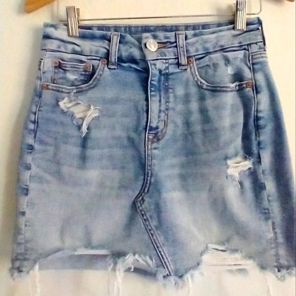 American Eagle Outfitters Y2K 90's Jean Mini Skirt Size 2 - Picture 1 of 2